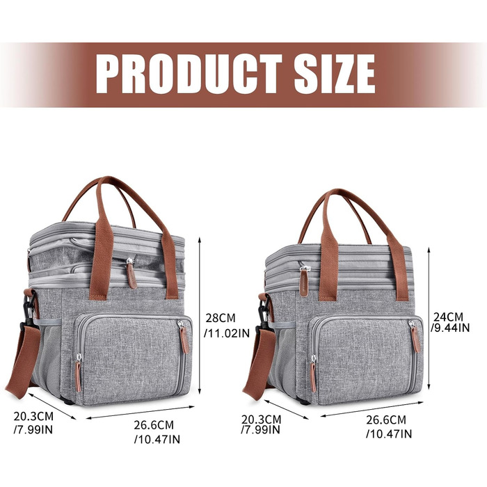 Преміальна ізольована сумка-холодильник, тканина Оксфорд з регульованими ремінцями, двошарова термосумка для кемпінгу на свіжому повітрі, сіра