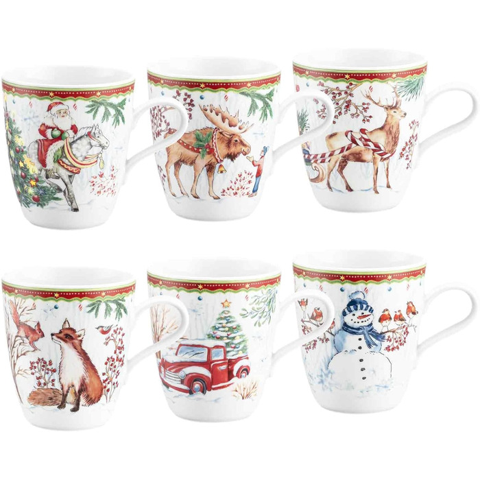 Набор из 6 рождественских кружек 400 мл Weihnachtsbecher Seltmann Weiden