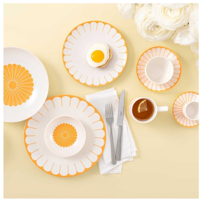 Набір столового посуду на 2 персони, 8 предметів, жовтий Fleur Villeroy & Boch