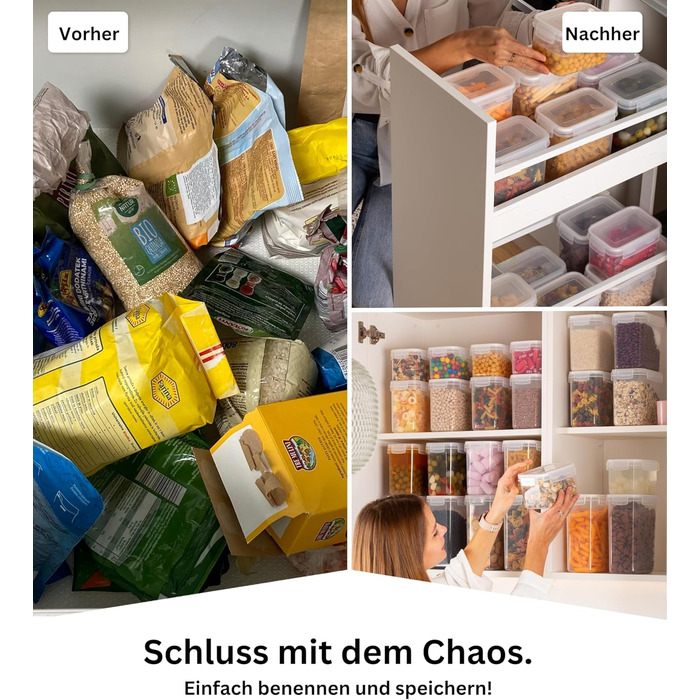 Набор из 24 контейнеров для хранения, прозрачный/белый Deco haus