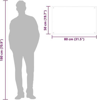 Прозрачный кухонный передник 80 x 50 см vidaXL