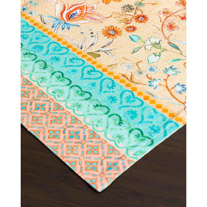 Бавовняні килимки для серветок, набір з 4 шт. , декоративні килимки для серветок, пасхальні килимки, що миються, для свят, вечерь, весни, літа (33 см x 48 см) (019 - Розкішний лофт - Персиковий), 39Hermine 100