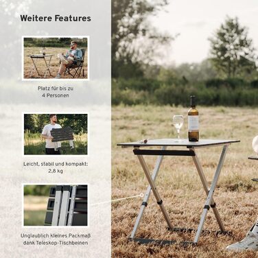 Складной алюминиевый стол для кемпинга 63,5 x 63,5 см CAMPWERK