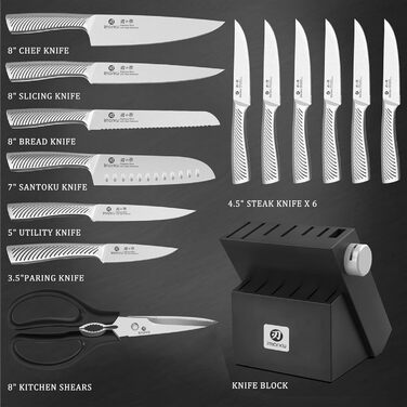 Набір ножів 14 предметів у деревяному блоці imarku