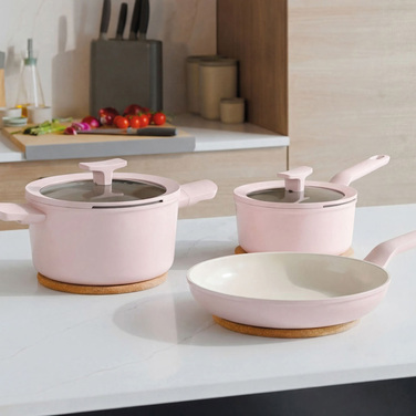 Набір посуду з антипригарним покриттям BergHOFF LEO BALANCE Rose, 5 пр.