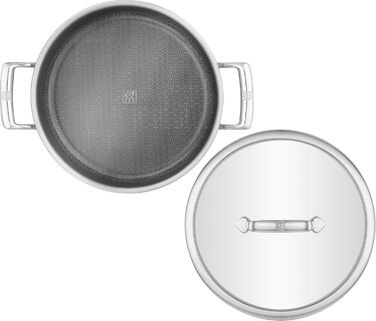 Сервировочная сковорода 26 см с антипригарным покрытием в форме сот со стеклянной крышкой Peak Zwilling