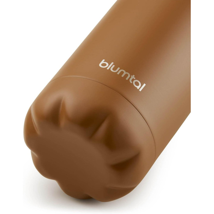 Пляшка для води Blumtal з нержавіючої сталі - Герметична ізольована пляшка - Пляшка для води без бісфенолу А для гарячих та холодних напоїв - Двостінна ізольована пляшка - Ізоляційна пляшка, стійка до іржі, дерево/срібло (16 - Гарбузова спеція - Коричнева