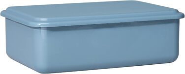 Контейнер для зберігання з кришкою, 23x15x7см, емаль, дизайн SERVE STORE, ШАВЛІЯ ЗЕЛЕНИЙ, вага 0,63 кг, LBH 23,4 x 15,7 x 7 см (чорнично-синій), 0417-126