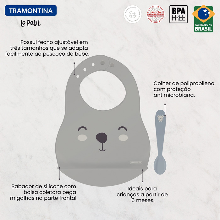 Дитячий набір Tramontina Baby Le Petit gray, 2 предмети (6710904)