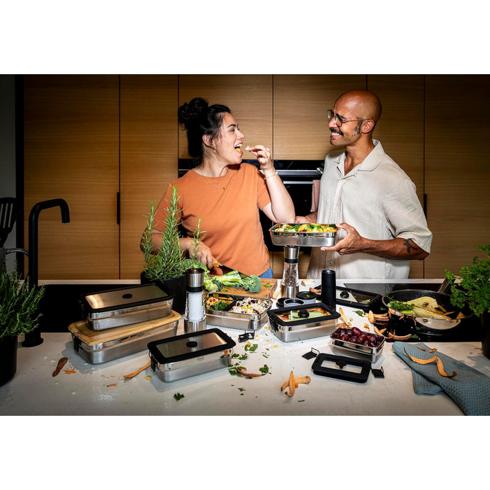 Пищевой контейнер 0,25 л со стеклянной крышкой и зажимами Flexx 2GO Rösle