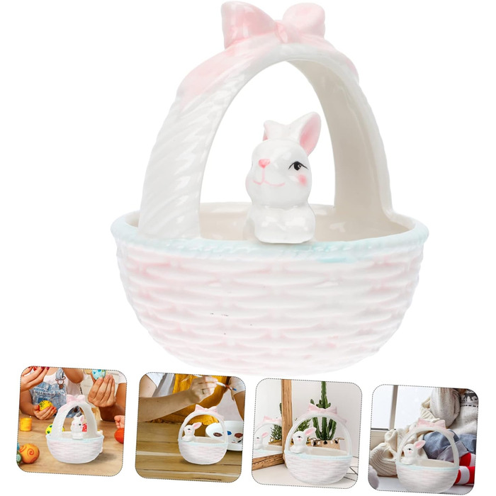 Керамічна декоративна фігурка зайчика до Великодня ABOOFAN