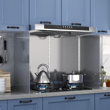 Складана панель для кухонного захисту від бризок, кухонна пластина для захисту каструль, захист від бризок з антипригарним покриттям, легко миється, для щоденного приготування їжі (складається з чотирьох частин, 50*80*45 см)