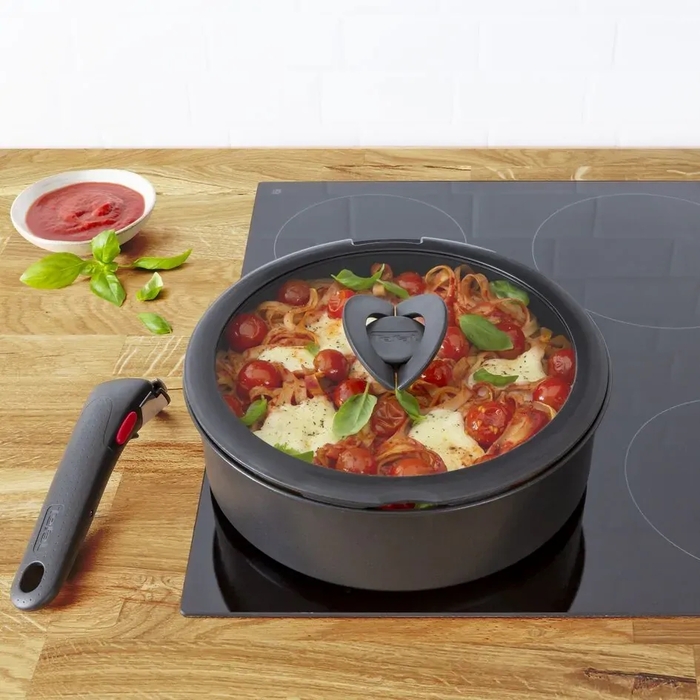 Набор стеклянных крышек Tefal Ingenio, 16см, 18см, 20см, стекло, пластик, черный