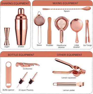 Професійний дорожній барменський набір 17 предметів Eligara