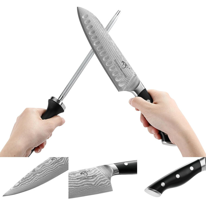 Набор кухонных ножей из дамасской стали 9 предметов NANFANG BROTHERS