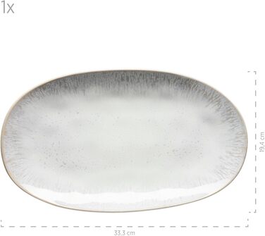 Набір сервірувальних тарілок Mser, керамограніт замороженого зеленого кольору, 39,0 x 21,0 x 25,0 сантиметрів (білий)