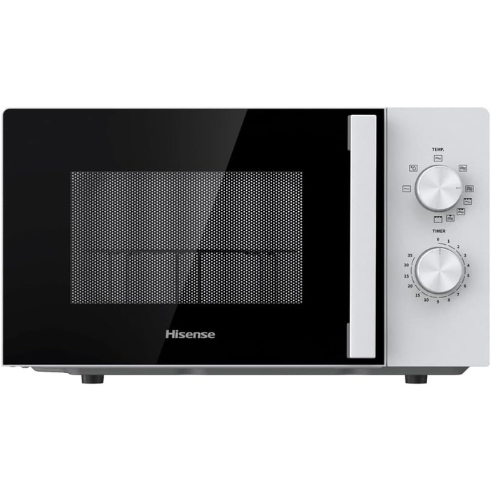 Мікрохвильова піч Hisense H20MOBP1HI / 700 Вт / InverterTech / Керамічне покриття / Преміальне скло / Виготовлена на замовлення, багатофазне приготування / Функція розморожування / 5 рівнів потужності / Блокування від дітей / Чорна (20 л, аналогове керува
