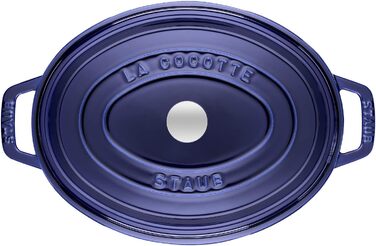 Чавунна жаровня/кокот STAUB, овальна 6,7 л, (31 см, темно-синя)
