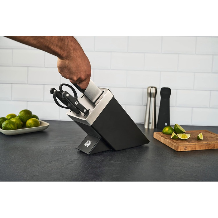 Набор из 5 ножей с ножницами и затачивающим блоком, черный Gourmet Zwilling