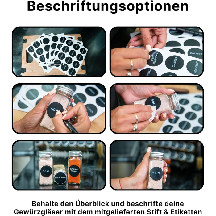 Підставка для спецій трирівнева з 24 баночками, чорна Deco haus