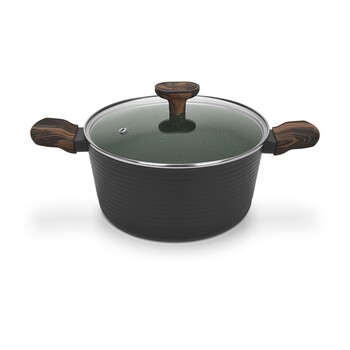Кастрюля Fissman 24x12 см/4,6 л CUISINE со стеклянной крышкой алюминий с антипригарным покрытием (14593)