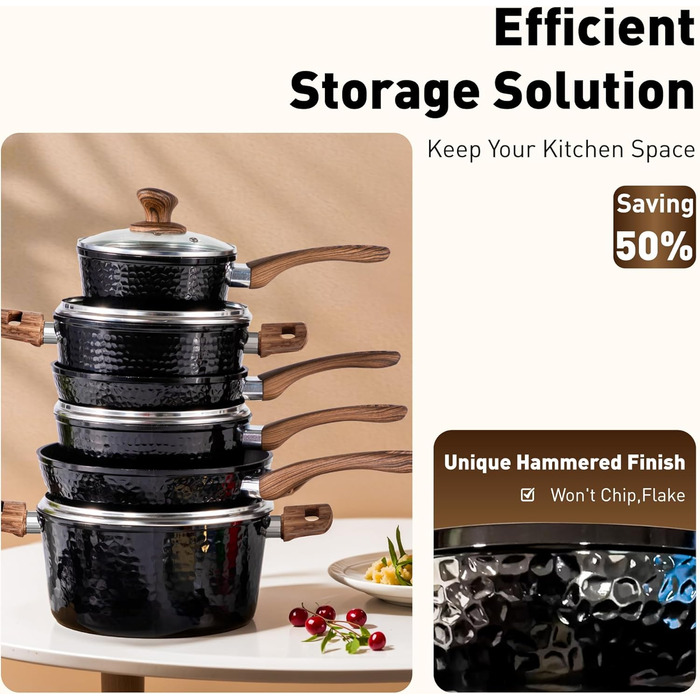 Набор кухонной посуды, 15 предметов, черный DishDelight