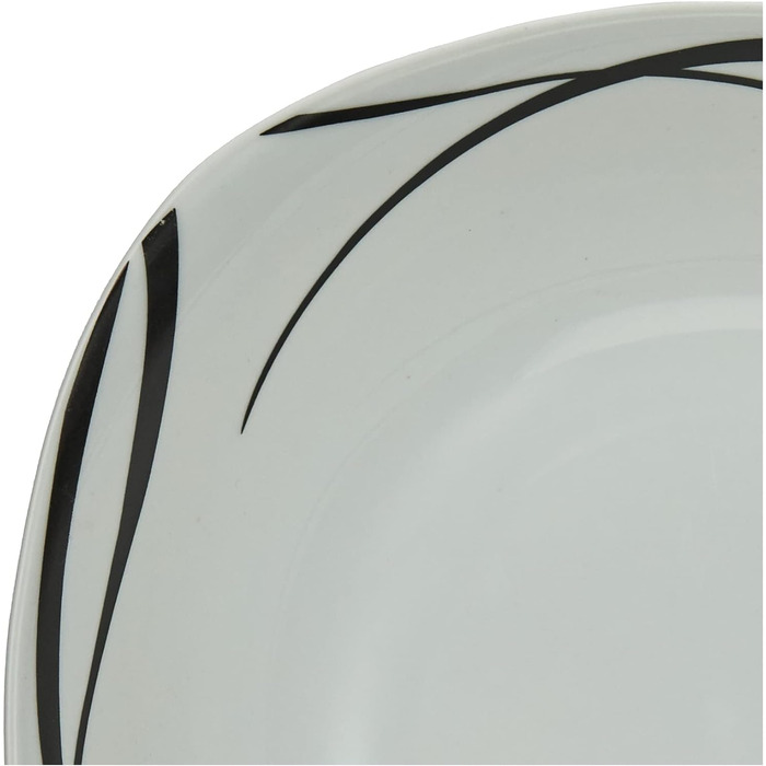 Серія Осло, набір тарілок з 12 предметів на 6 осіб з порцеляни, столовий сервіз класичний, позачасовий, елегантний, чорно-білий (набір чаш з 2 шт. ), 920673
