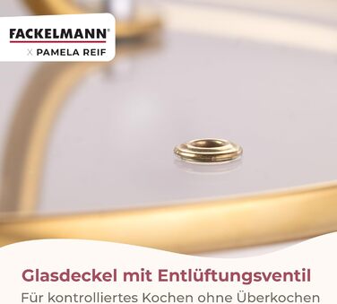 Кастрюля 3,4 л со стеклянной крышкой 20 см, пастельно-бежевый Pamela Reif Fackelmann