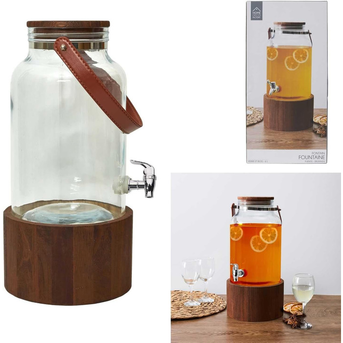 Стильний диспенсер на дерев'яній підставкою 6 л COOK CONCEPT