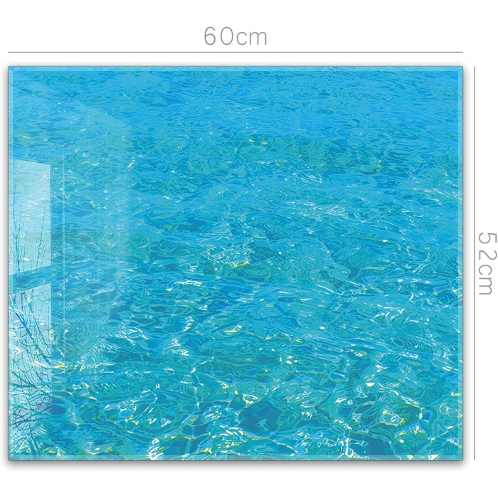 Кухонний фартух timalo зі скляним виглядом Північне море, очерет, захід сонця, океан, солома 2 мм акрилове скло Бризокості для плити, кухонний скляний фартух, акрилові скляні стінові панелі, захисна панель для фартуха (60 x 52 см, 308- Вода)