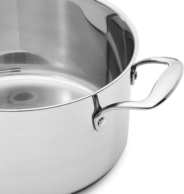 Набір посуду Kitchen-Profi Basics з 11 предметів з нержавіючої сталі для індукції з кришками, сріблястий (15 предметів)