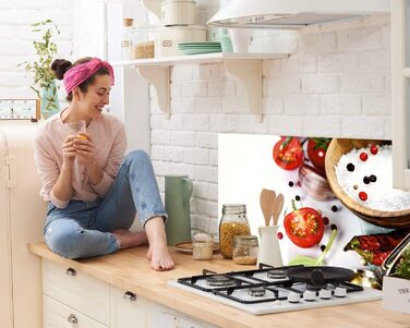 Стеклянная панель кухонного фартука 80х60 см GRAZDesign