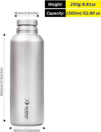 Бутылка титановая 1,5 л SILVERANT