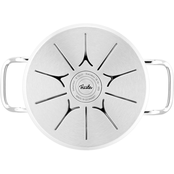 Каструля Fissler Original-Profi Collection/Нержавіюча сталь (Ø 2,1 л) зі скляною кришкою індукційна, срібляста (20 см)