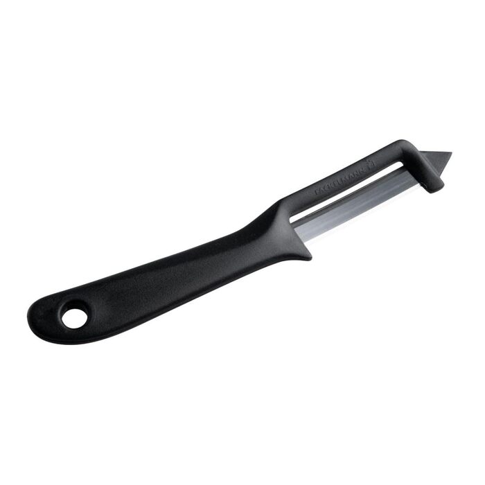 Овочечистка Fackelmann World Champion для спаржі, універсальна овочечистка з лезом з нержавіючої сталі, овочечистка для фруктів та овочів (колір чорний), кількість