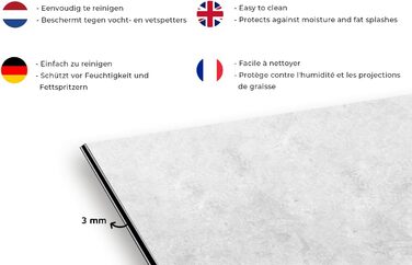 Панель для кухонного фартуха, бризкозахисна панель, декор для кухні, алюмінієва панель, бризкозахисна панель для плити, альтернатива скляній панелі, чорна - з малюнком - суцільна - чорна - темна - (мармурово-сіра, 60x40 см)