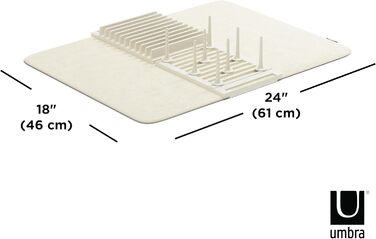 Подставка-сушилка для посуды с ковриком 61 х 46 см бежевая Udry Peg Umbra
