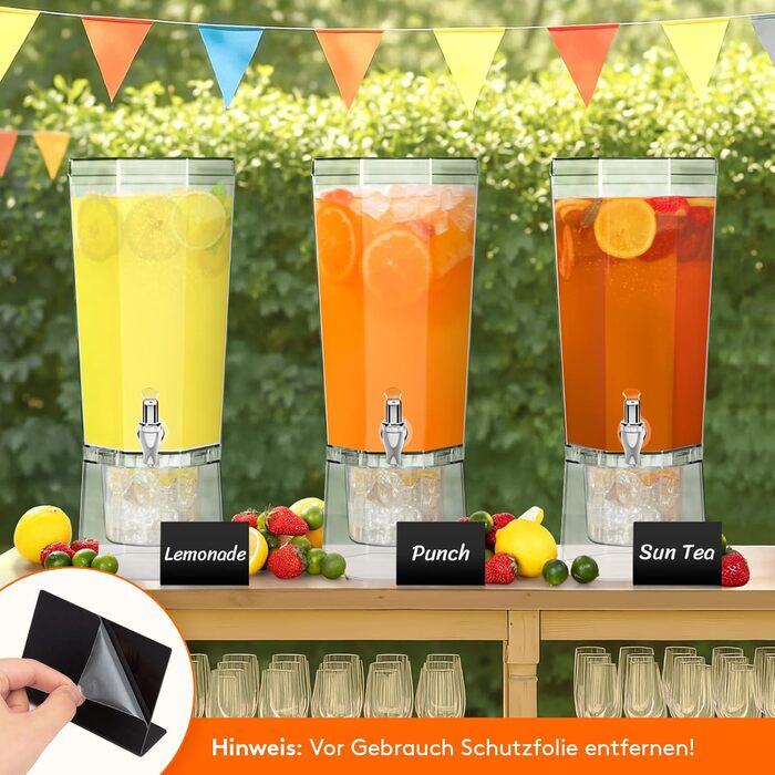 Диспенсер для напоїв з краном та підставкою, пластиковий диспенсер для води, лимонаду, соку та інших напоїв (2,6 л). Знімний стенд для зручного використання на вечірках.