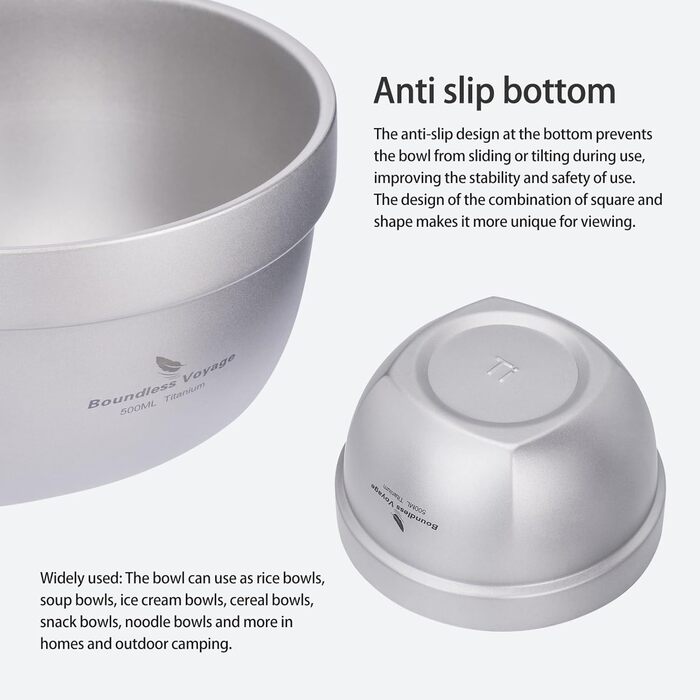 Набор титановых лоханок с двойными стенками 500 и 800 мл Boundless Voyage