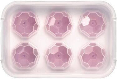 Льодогенератор Westmark Ice Cube Maker Cube форма для льоду з кришкою, для приготування 6 великих кубиків льоду, прозорий/червоний/білий пластик, без BPA, великий (круглий, великий)