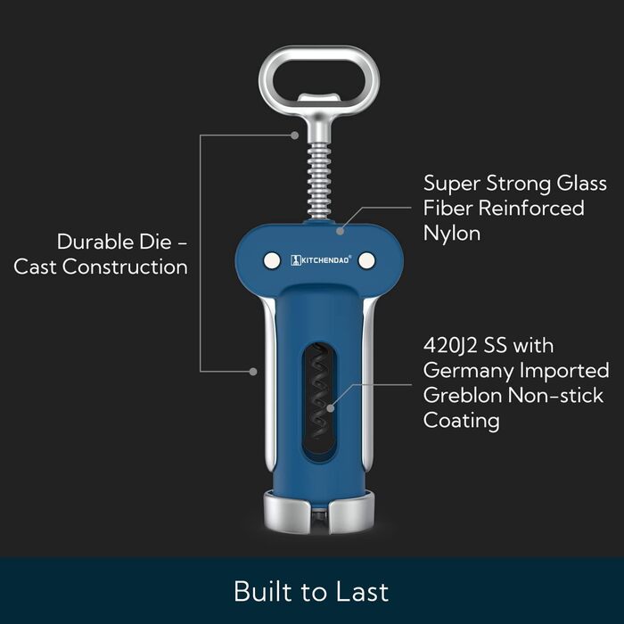 Штопор 3-в-1 синий KITCHENDAO