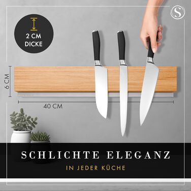 Магнітний тримач для ножів 40 см, дуб Sempreza