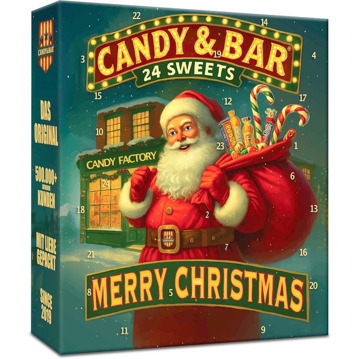 Різдвяний адвент-календар 2025 з 24 американськими солодощами Candy & Bar