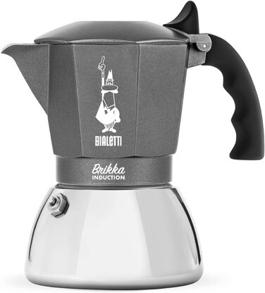 Кофеварка Brikka Induction 170 мл на 4 чашки, серебристый Bialetti