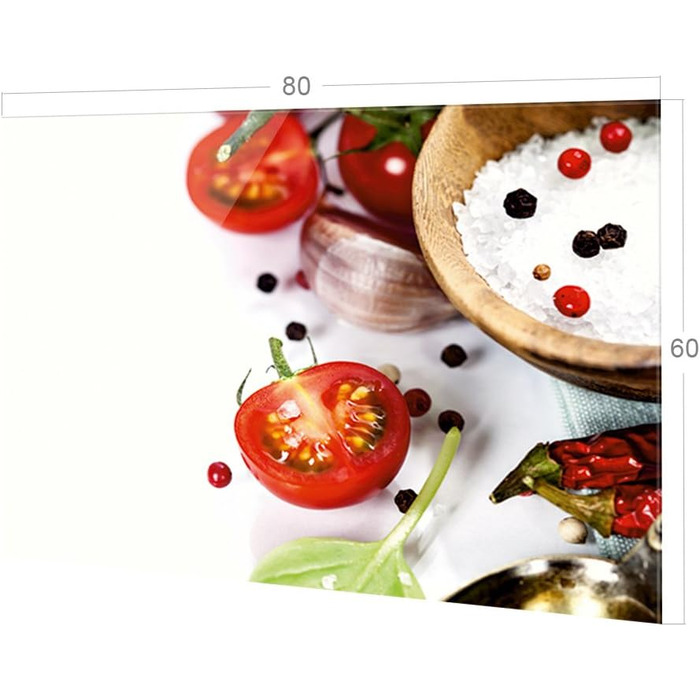 Стеклянная панель кухонного фартука 80х60 см GRAZDesign