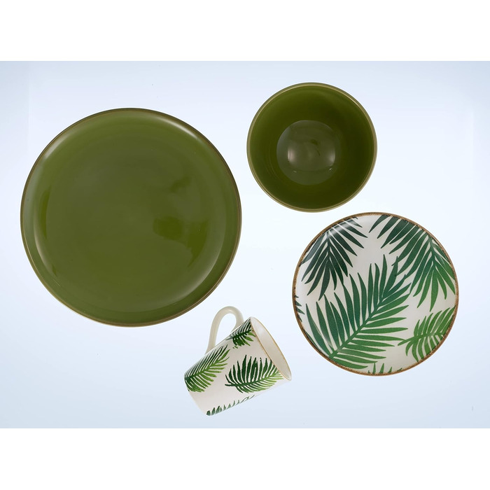 Набор посуды на 4 персоны, 16 предметов, зеленый Ibiza Creatable