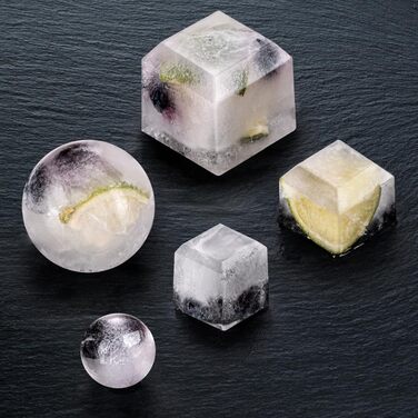 Силіконові формочки для льоду Blumtal 2x24 - Формочка для льоду - Силіконова форма для льоду діаметром 2,6 см - 2 формочки для льоду середнього розміру - Льодогенератор без BPA 2 шт. - Кубики середнього розміру (кубик M, Ultimate Grey - жовтий)