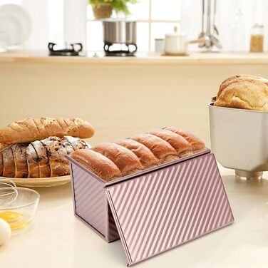 Форма для выпечки тостов с крышкой 21,3 x 11 x 11,5 см, розовое золото Farerkass