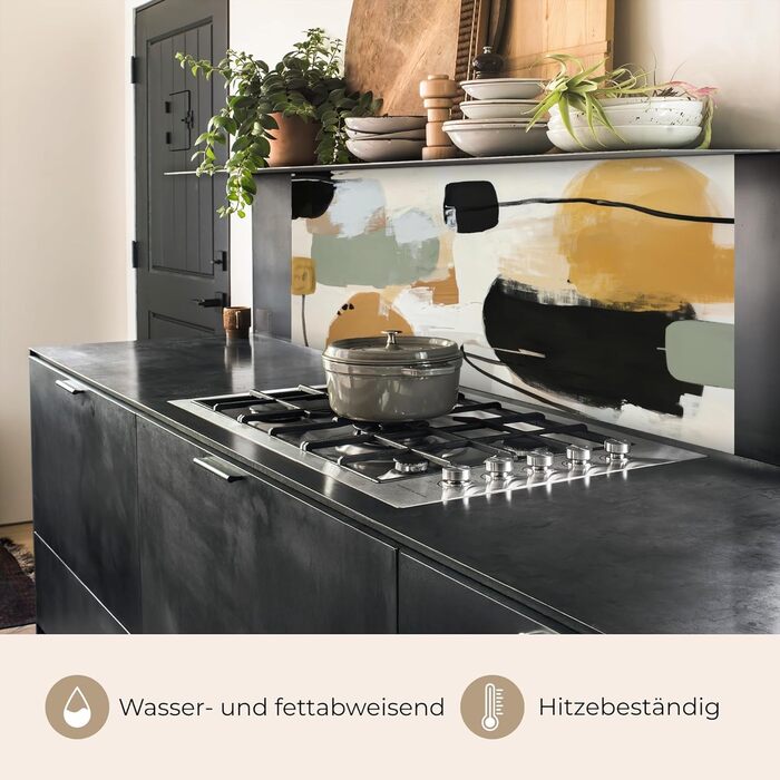 Кухонний фартух 80x300 см Самоклеючий настінний захисний екран для кухні Кухонний фартух Кухонні фасади Кухонні фартухи Кухонна стіна - Абстрактна (Колір - Абстрактна, 80 x 150 см)