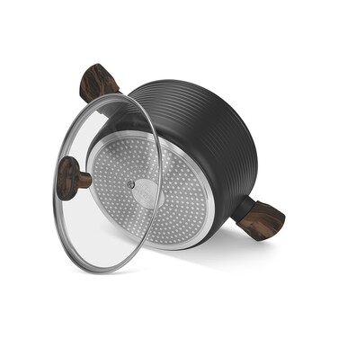 Кастрюля Fissman 24x12 см/4,6 л CUISINE со стеклянной крышкой алюминий с антипригарным покрытием (14593)